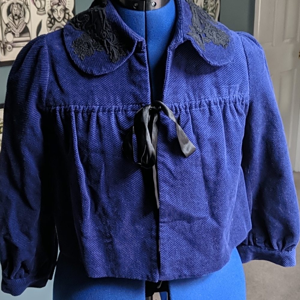 Anthropologie Elevenses cropped corduroy jacket